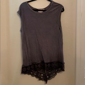 Tank with lace accents
